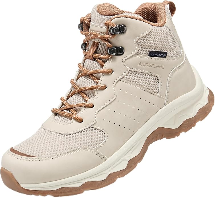 ANJOUFEMME Women's Waterproof Hiking Boots Lightweight Non-Slip Outdoor | Trekking, backpacking, camping, breathable & durable