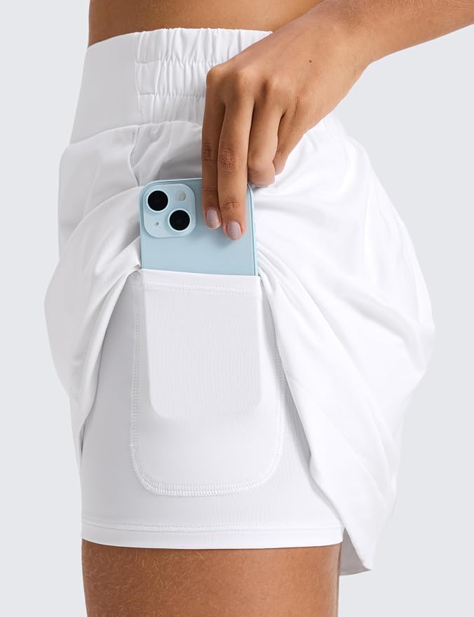 CRZ YOGA High Waisted Dolphin Golf Skirt | Built-in Shorts with Pockets, Quick-dry, Tennis, A Line, Mini, Skort for Women