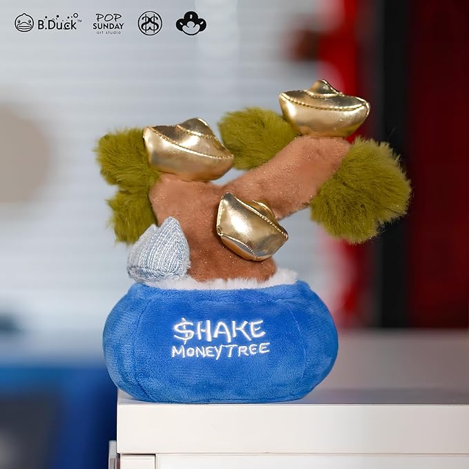 B.Duck x POP Sunday Plush Blind Box Collectible Figure - Shake Money Tree Plush Series (6 PCS) Chinese Good Luck Decor for Desk&Home Art Decor Gift for Collectors