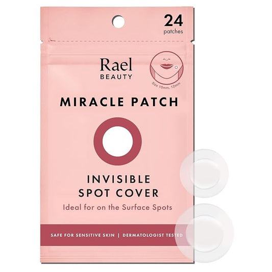 Rael Pimple Patches, Miracle Invisible Spot Cover - Hydrocolloid Acne Pimple Patch, Absorbs Zits & Blemish, Korean Skin Care, 2 Sizes (24 Count)