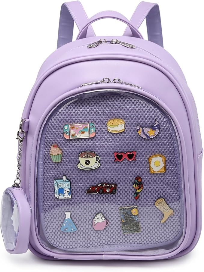 CHERRY SAUCE Kawaii Backpack PU Leather Ita Bag Aesthetic Cute Purse Pin Display