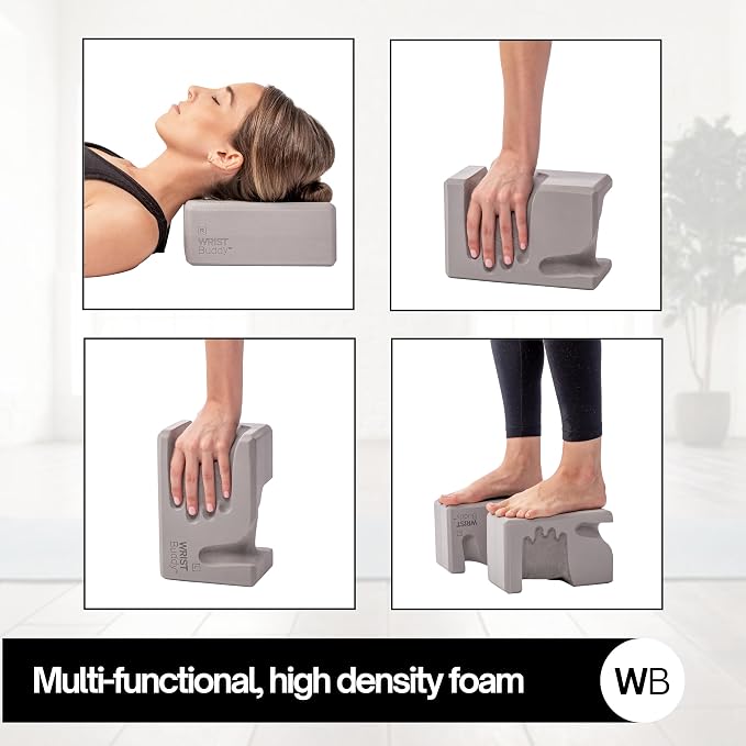 WRISTBuddy® Hand-Shaped Ergonomic Yoga Blocks for Optimal Wrist Support During Yoga, Pilates, Pushups, Planks, and Handstands - Patented Non Slip Blocks for Enhanced Stability and Comfort.