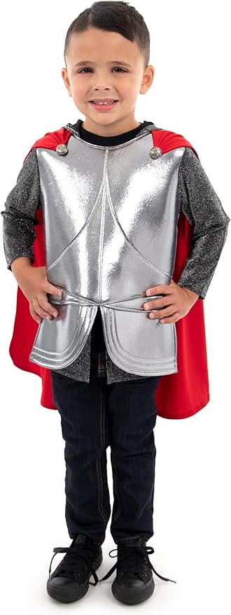 Little Adventures Royal Knight Hooded Cape and Costume - Machine Washable Child Pretend Play and Party Costume