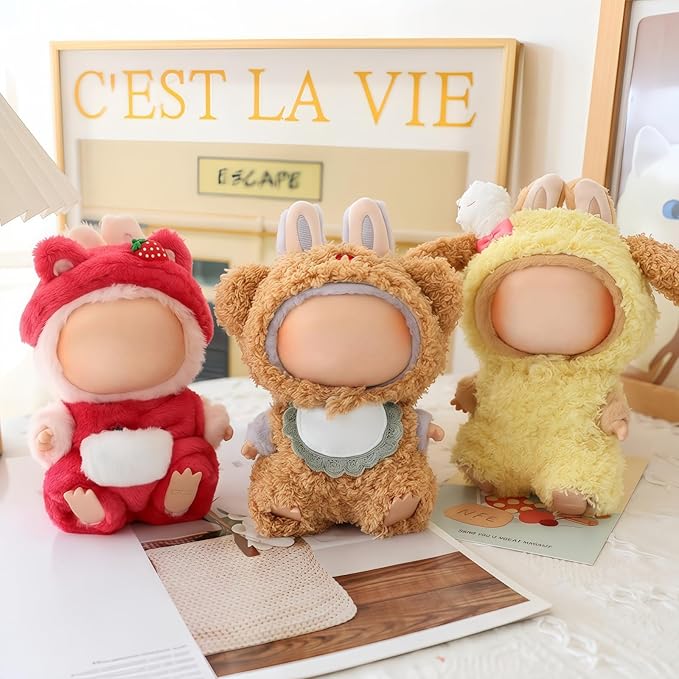 17cm Doll Clothes Set, Overalls Set for 6.7inch Doll Suit, Faking Animal Style Outfit Jumpsuit, Cute Fashion Dress Up Clothes Accessories for 1st/2nd/3rd Gen Dolls (Dog)