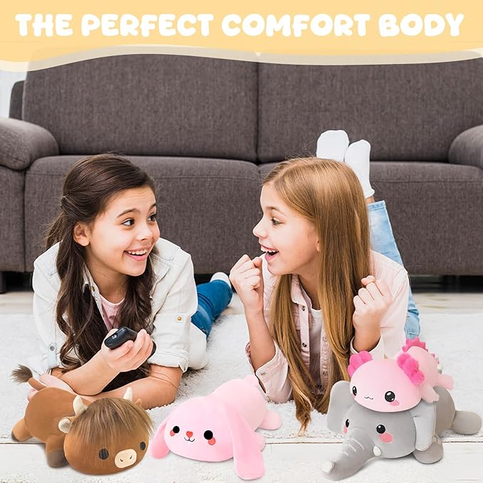 Weighted Stuffed Animals, 1.6 lbs Axoltol Stuffed Animal with Weighted Beads, Cute Plush Toy Pillow Gifts for Adults Kids Boys Girls