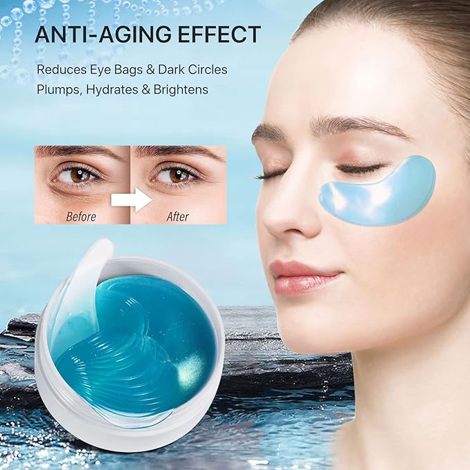 sefudun Hydrogel Eye Patches,Hydrogel Under Eye Masks for Dark Circles,Anti Wrinkle Treatment,Under Eye Gel Pads,Eye Mask for Puffy Eyes, Skincare,Hydrating | 60 Pieces/30 Pairs