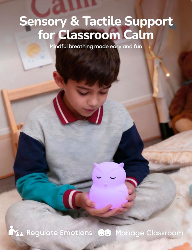 Breathing Pal 'Ollie'- Mindfulness Breathing Light, Guided Visual Meditation Breathing Light, Anxiety Relief Items for Calm Down Corner/Meditation/Sleep Aid for Adult&Kid