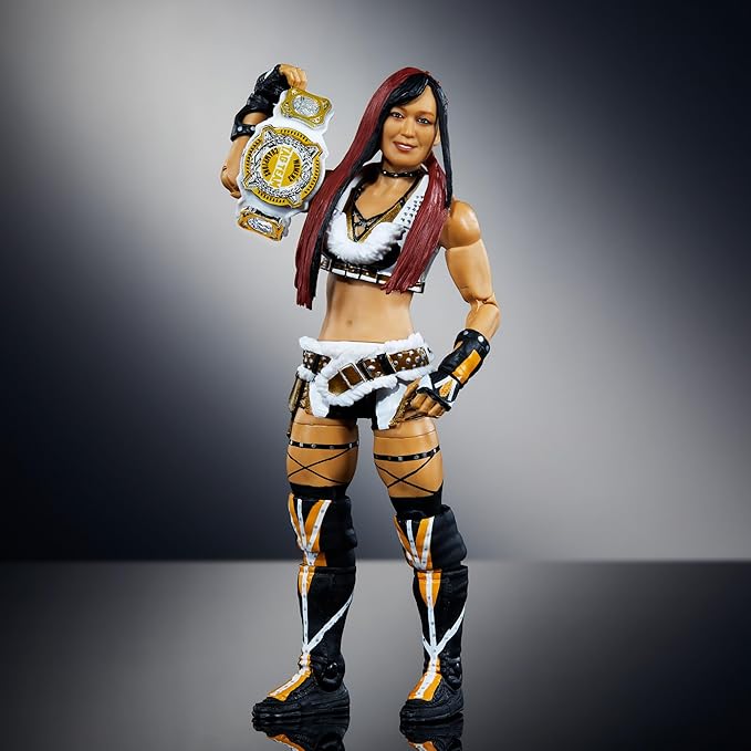 Mattel WWE Elite Action Figure & Accessories, 6-inch Collectible Iyo Sky with 25 Articulation Points, Life-Like Look & Swappable Hands