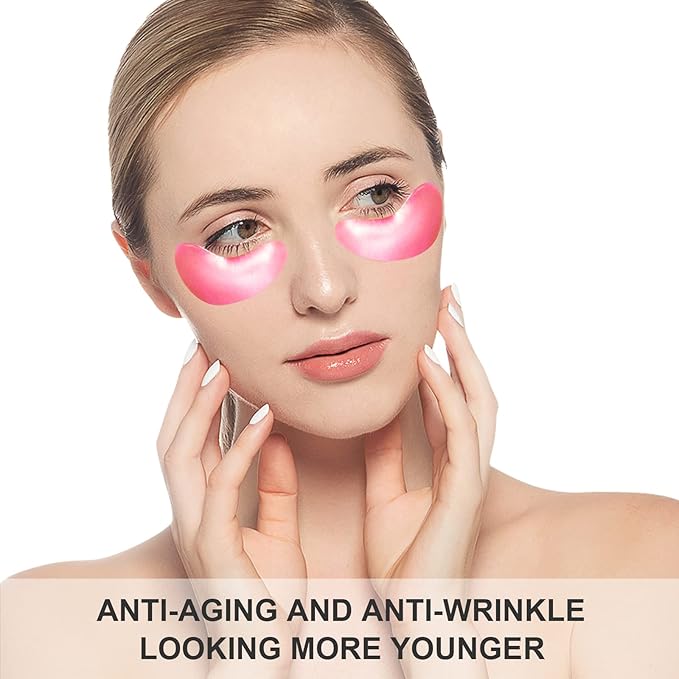 Pink Collagen Eye Mask, 30 Pairs Crystal Under Eye Patches For Puffy Eyes and Dark Circles – Look Less Tired and Reduce Wrinkles and Fine Lines (Pink)