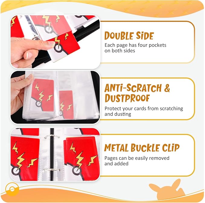 GOROMA Card Binder 9-Pockets, 900 Pockets Card Holder with 50 Removable Sleeves, Trading Card Collector Zipper Album Holder, Dark Red