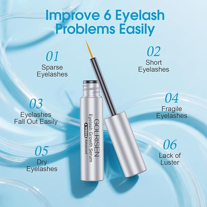Eyelash Growth Serum with Myristoyl Pentapeptide-4, Advanced Lash Enhancing Serum for Thicker, Longer, Fuller Lashes - 4ml Lash Serum for Natural Eyelash Growth