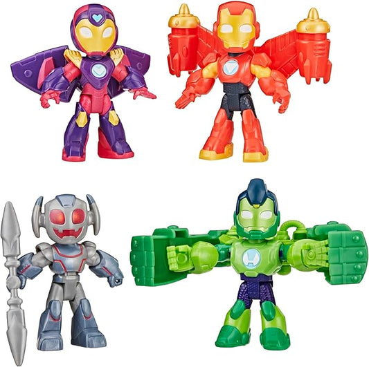 IRON MAN AND HIS AWESOME FRIENDS Marvel Iron Armor Figure Pack, 3-Inch Action Figures, Toy Playsets for Boys & Girls, Ages 3+ (Amazon Exclusive)