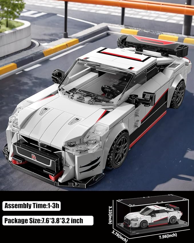 TYCOLE Super Sports Car Building Block Set with Display Case, Speed Race Cars Building Toys, Collectible Model Cars Kits Gift for Boys Girls Adults Technic Car Lovers Kids 6+ (317PCS)