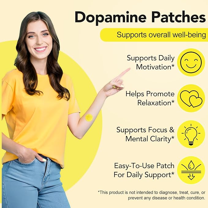 3 Packs Dopamine Patches Extra Strength, 30 Vegan Mood Boost Support Patches for Daily Mental Wellness,Positivity & Motivation,Supports Dopamine & Serotonin Balance, Dopamine Patch for Men Women
