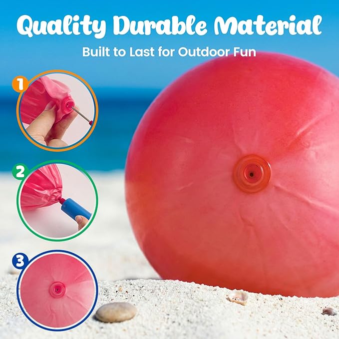 AMOR PRESENT 4PCS Playground Balls for Kids, 8.7 Inches Dodgeballs Bouncy Balls, Rubber Inflatable Kickball with Air Pump for Indoor Outdoor Sport Games