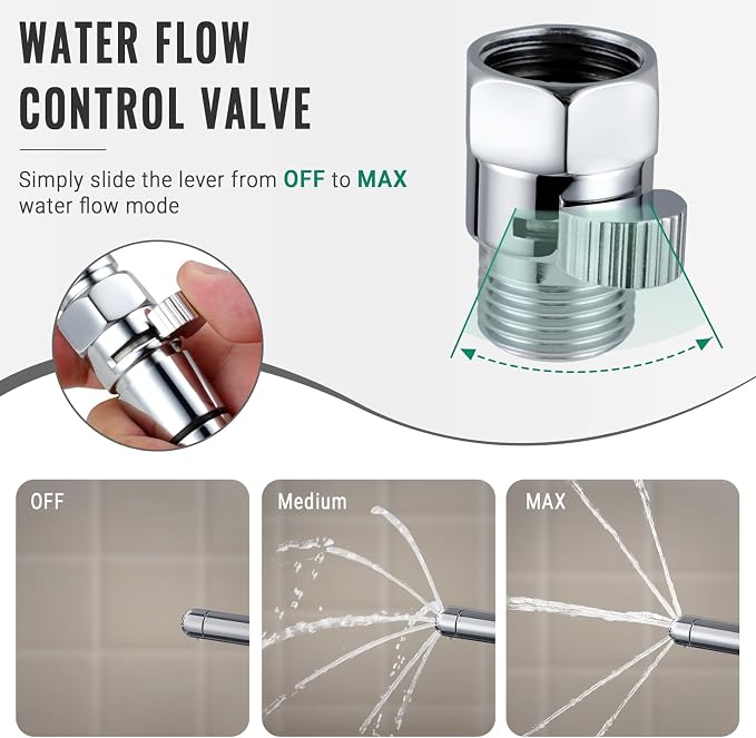 Shower Enema System with Water Control Valve , Enema Attachment with 100 Inches Hose and Diverter and for Men and Women Portable Cleaning, Enema Nozzle Kit Cleaner Attachment
