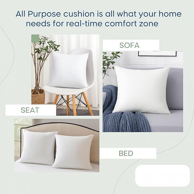 LANE LINEN 12x20 Pillow Insert - Pack of 2 White Decorative Pillows for Sofa Bed, Fluffy Pillow Inserts for Cushion Covers, Bed, Couch Pillows for Living Room | Minimalist Inserts For Lumbar Back Support - Machine Washable, Ultra-Soft 120 GSM Fabric, F...