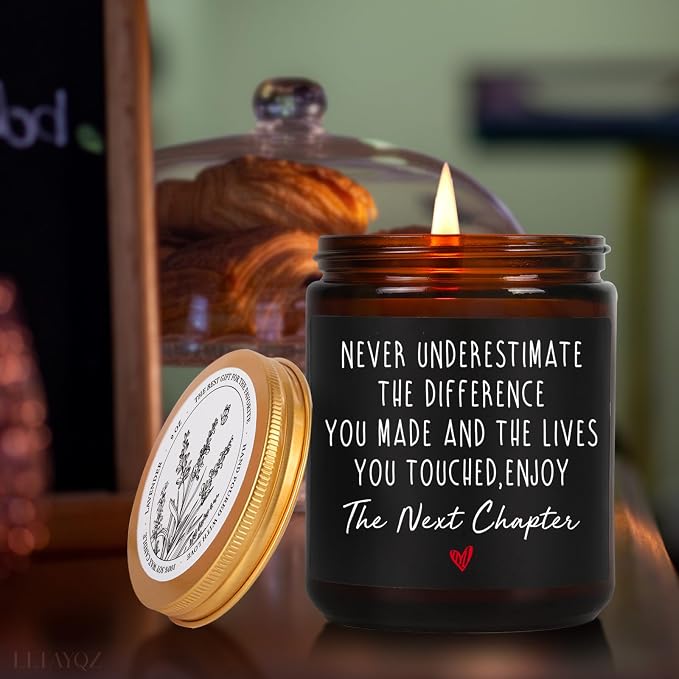 Goodbye Candles Gifts for Coworkers, 2026 Retirement Gift for Her Him, Never Underestimate The Difference You Made Candle, Going Away Farewell Candle Gift for Friends Teachers, Inspirational gifts-68