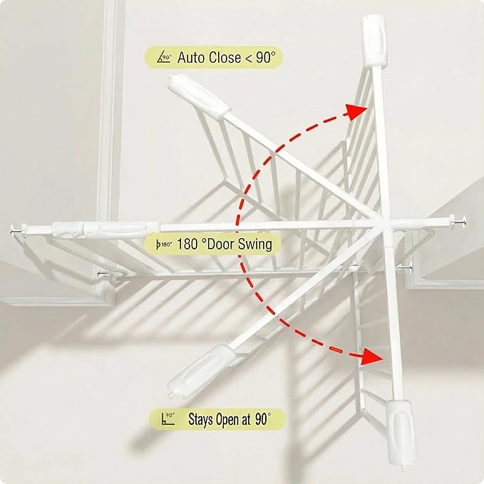 Extra Wide 76.4-81 Inch Large Baby Gates for Stairs, Doorways - No Drilling, Pressure Mounted Pet Gates for Kids & Dogs