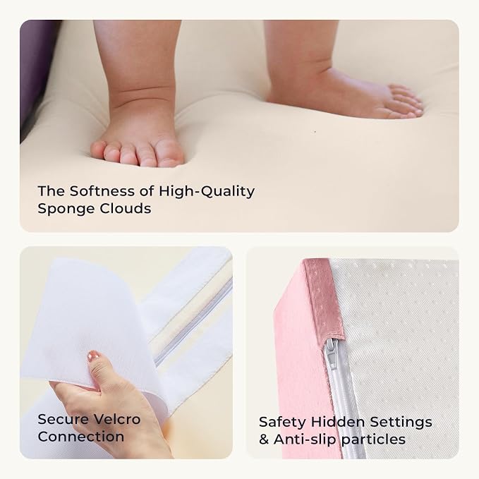 Tiny Land Soft Foam Climbing Blocks for Toddlers, 6-Piece Baby Foam Climbing Blocks, Indoor Playground Climbing Toys, Ideal Gift for Kids Activity Crawling and Sliding Foam Play Set (Pink Pastel)