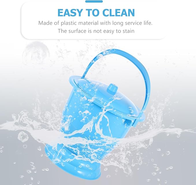 GLEAVI Portable Chamber Pot Urinal with Lid Lightweight Plastic Urine Bottle for Adults Kids Pregnant Women Bedside Pee Pot 9.64X9.64X8.85In
