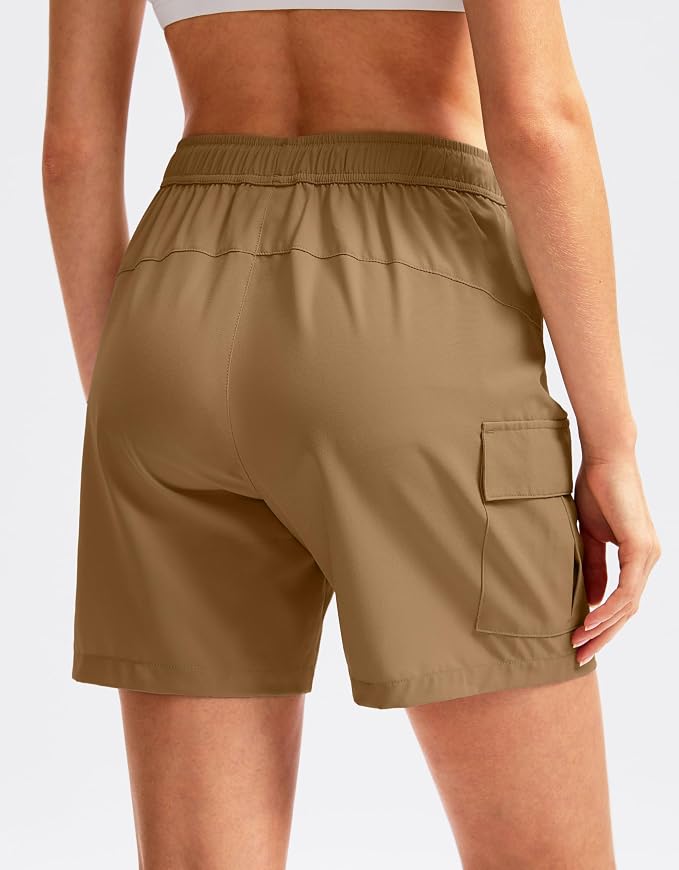 SANTINY Women's 5''/ 7''/9'' Hiking Cargo Shorts Quick Dry Lightweight Summer Shorts for Women Athletic Golf Zipper Pockets