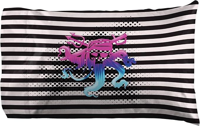 Jay Franco Kids Sheet Set with Fitted, Flat Sheets & Pillow Cover - Ultra-Soft Bedding with Pillowcase for Room Decor, Multi Color - Descendants, 4 Piece Queen