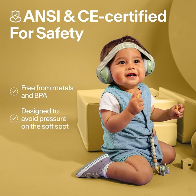 Alpine Muffy Baby Ear Protection for Babies and Toddlers up to 48 Months - CE & ANSI Certified - Noise Reduction Earmuffs - Comfortable Baby Headphones Against Hearing Damage & Improves Sleep - Yellow