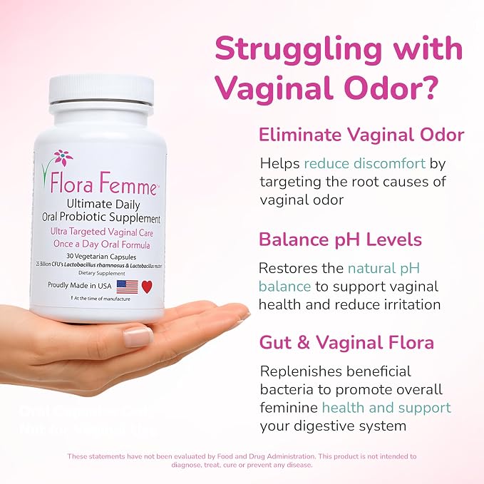 Vaginal Probiotic Oral Capsules for Women | 25 Billion CFU's Lactobacillus Reuteri & Rhamnosus | Helps pH Balance & Vaginal Microbiome Health | Non-GMO, Vegan, USA