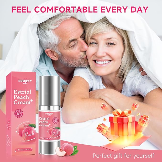 Silky Peach Cream for Women, Vaginal Estrogen Cream for Women | Relief Menopause Vaginal Dryness & Vaginal Itching (1 fl.oz)
