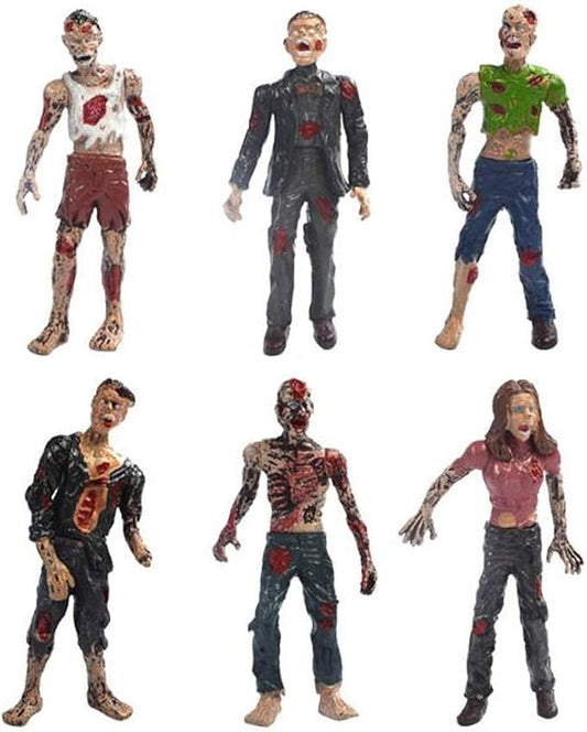 Zombie Dolls Static Models Figures Toys, 6 Pcs Zombie Action Figures Terror Corpse Cake Topper Halloween Decoration