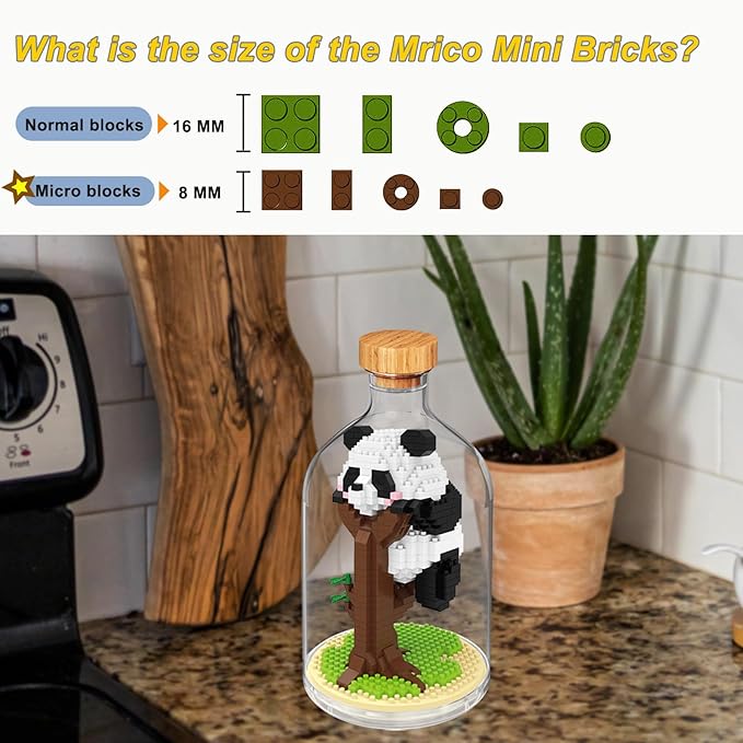 Creative Panda Toy Building Set,Adult Mini Animal Friend Set,Party Favors Gift for Kids,Animal Lovers Office Home Decor Building Block,New Year Easter Birthday Gift for Boys Girls(Sleeping)
