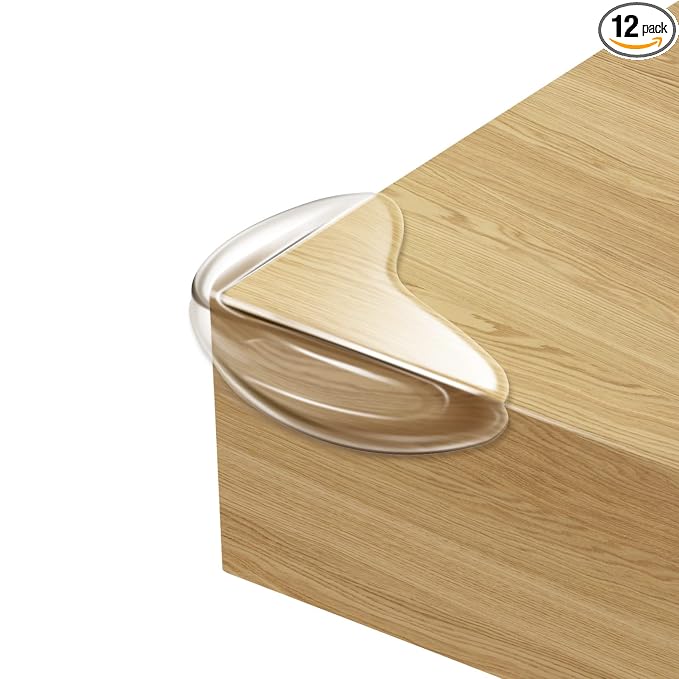 12 Pack Corner Protector Baby Clear Corner Guards Sharp Corner Cover Bumper Stop Head Injuries Tables, Furniture & Sharp Corners Baby Proofing