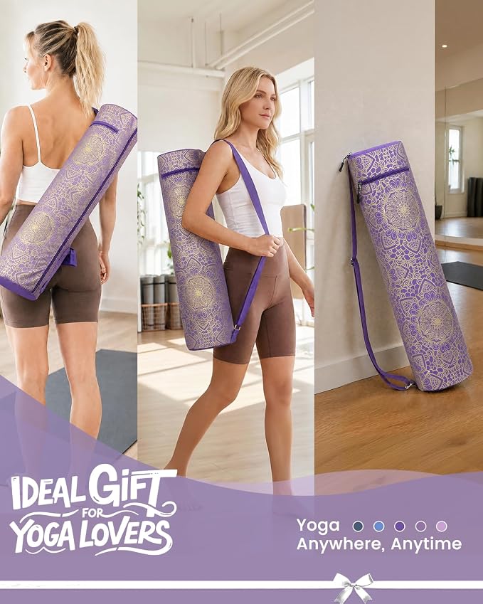 Gonex Yoga Mat Bag, Yoga Mat Carrier Full-Zip Exercise Yoga Mat Carry Bag for Women Men with 2 Multi-Functional Storage Cargo Pockets Extra Wide Adjustable Shoulder Strap