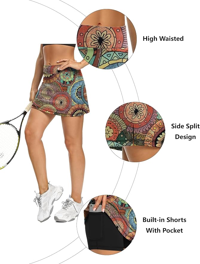 LouKeith Tennis Skirts for Women Golf Athletic Activewear Skorts Mini Summer Workout Running Shorts with Pockets