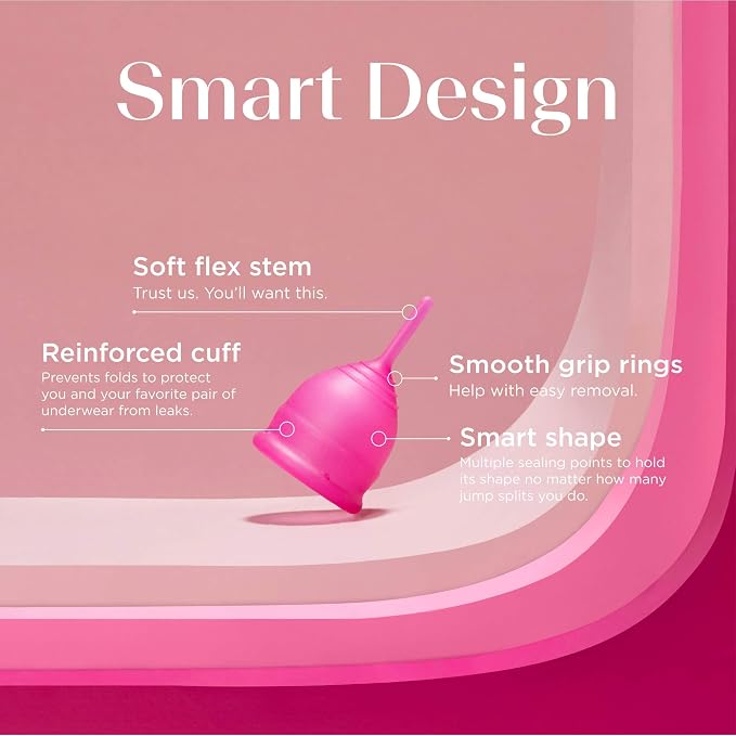 Saalt Teen Menstrual Cup – Reusable Period Cup – Made for Comfortable, Leak-Free Protection Up to 12 Hours – BPA & Latex Free - Wild Rose