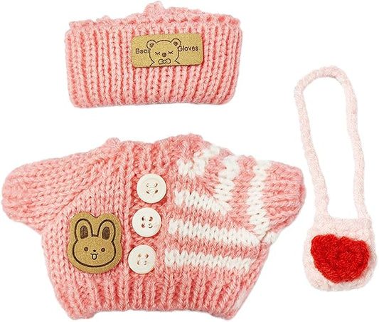 17cm Dolls Clothes,6.7 Inches Cute Doll Clothes Set,Doll Accessories for Collectors,Dress Up Doll Clothing Set Replacement Fashion Outfit Collection(NO Dolls)(Pink)