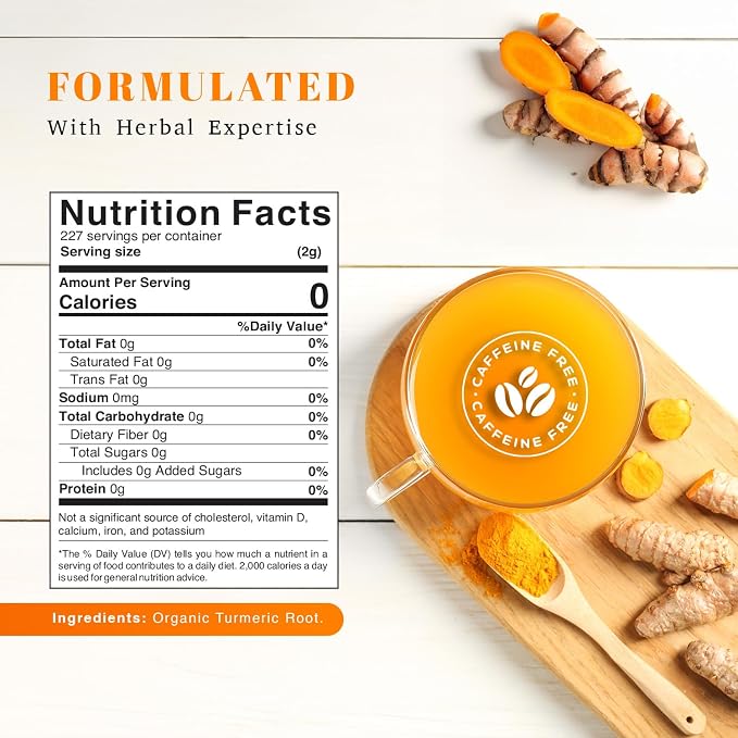 Oxify Organic Turmeric Root Herbal Loose Tea- 16 oz (16 oz, Turmeric)