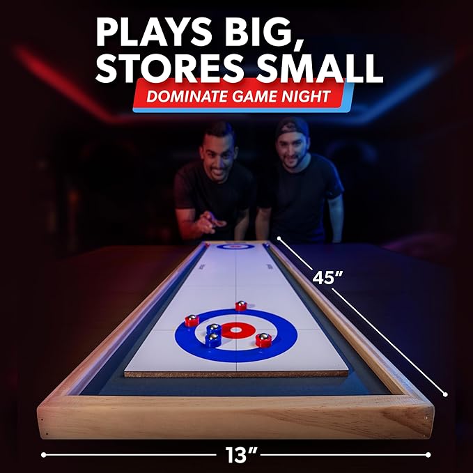 GoSports Shuffleboard and Curling 2 in 1 Tabletop Board Game