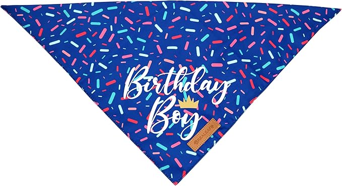 Realeaf Birthday Boy Dog Bandana, Dog Birthday Party Supplies,Premium Durable Fabric, Bandana for Small and Medium Dogs Pets (Blue, Small)