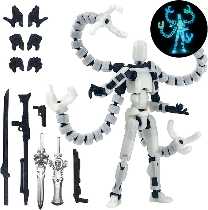 Already Assembled T13 Action Figure Accessories,Dummy 13 T13 Multi-Jointed Movable,for Collectors Desktop Decorations t-13 Movability 3D Printed Toys (Golden)