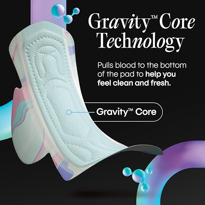 Kotex BioCare Ultra Thin Pads with Wings, Heavy Absorbency, 24 Count (Packaging May Vary)