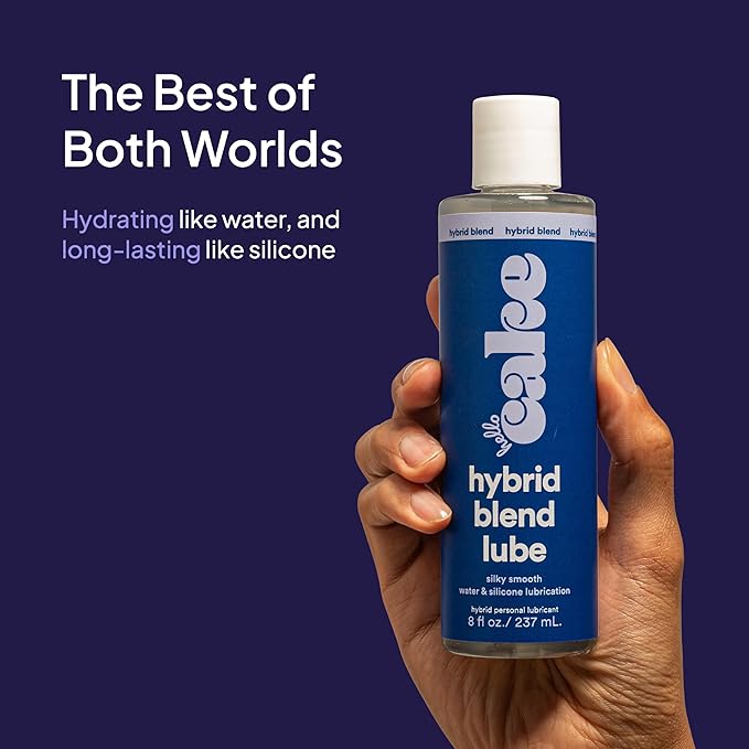 Hello Cake Hybrid Lube - Silicone and Water-Based Personal Lubricant, Safe for All Toy Materials, Ultra Slippery, Long-Lasting, Non-Sticky, Condom Compatible Lube for Men, Women, and Couples, 8 fl oz