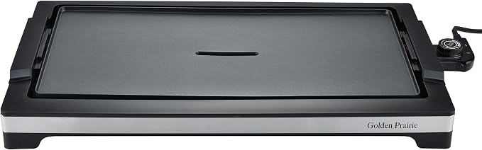 Indoor Grill & Electric Griddle, 1800W 20-Inch XL Nonstick Electric Skillet Griddle with Adjustable Temperature & Drip Tray, Easy to Clean – For Breakfast, Pancakes, Eggs, Teppanyaki
