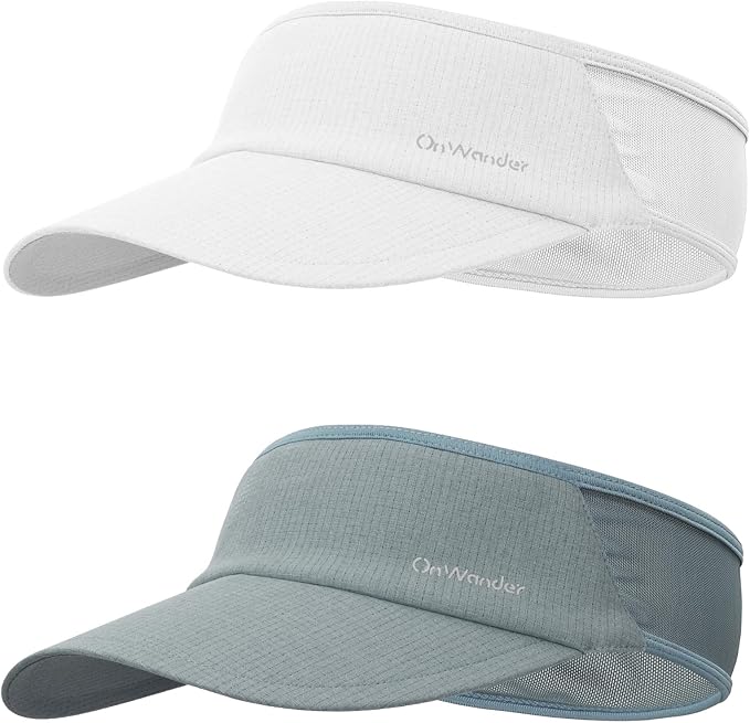 Sport Sun Visor Hat for Women Men - Lightweight Stretchy Polyester Spandex Quick Dry Sweatband Wrinkle Resistant