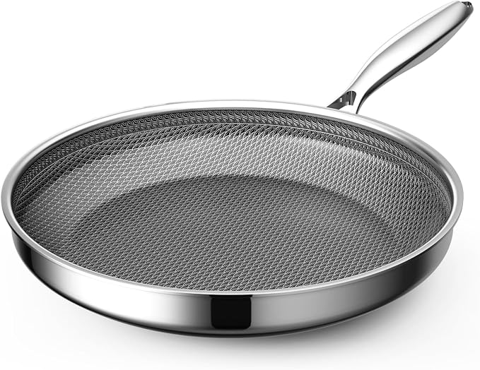 Hybrid Nonstick 10 Inch Frying Pan,Non Stick Frying Pan,PFAS PFOA PTFE Free,Stay-Cool Handle, Dishwasher-Friendly, Oven-Safe Up to 600°F, Induction Ready, Compatible with All Cooktops