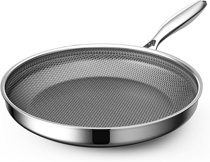 Hybrid Nonstick 8-Inch Frying Pan,Non Stick Frying Pan,PFAS PFOA PTFE Free,Stay-Cool Handle, Dishwasher-Friendly, Oven-Safe Up to 600°F, Induction Ready, Compatible with All Cooktops