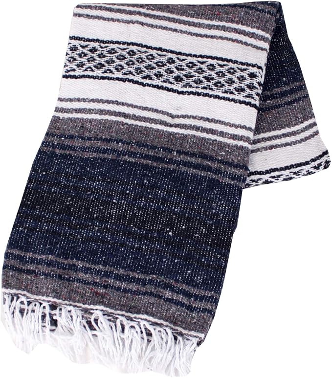 Canyon Creek Authentic Mexican Yoga Falsa Blanket (Dark Blue)