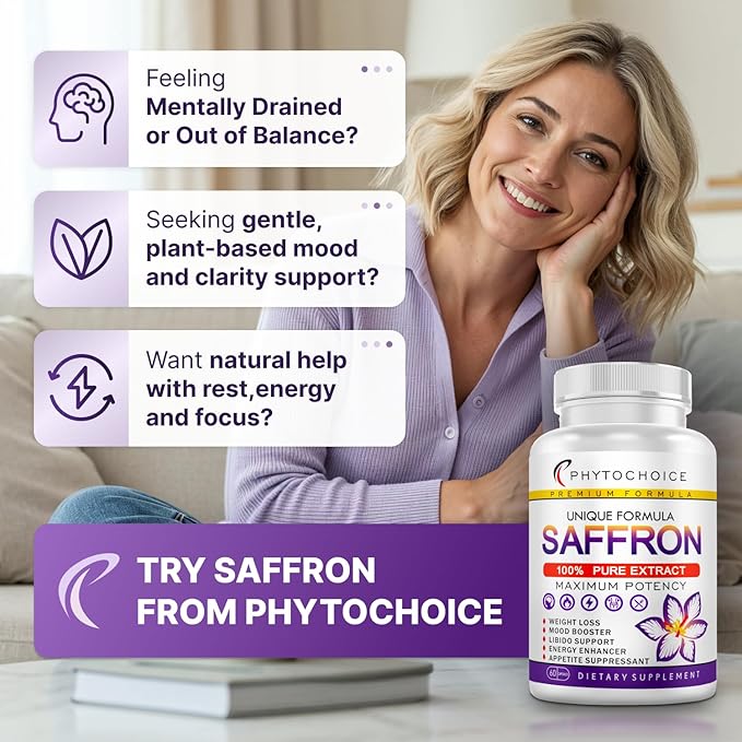 Saffron Supplements - 100% Pure Saffron Extract Capsules - Boost Energy & Mood, Support Eye & Heart Health, Focus, Vision - Pure Saffron Extract 88.5 mg - Made in USA for Women & Men - 90 Capsules