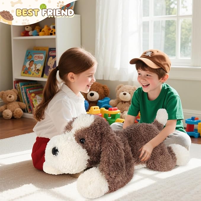 Giant Brown Dog Stuffed Animal 30", Jumbo Soft Giant Stuffed Animal, Big Dog Plush Toys for Stress Relief & Sleep Aid, Huge Cuddly Cute Plushies Golden Retriever Gifts for Kids Adults